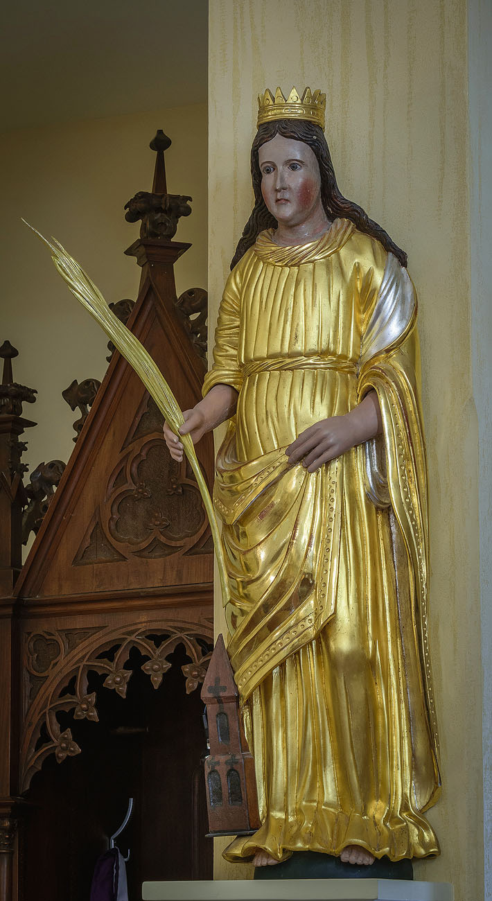Św. Barbara - rzeźba w Sanktuarium w Jodłówce