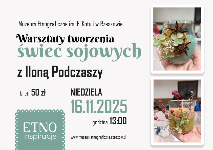 Warsztaty tworzenia świec sojowych, 16 listopada 2025 o godzinie 13.00